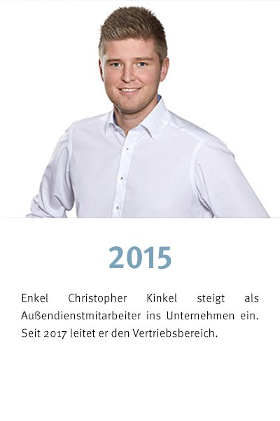 Historie 2015 Christopher Kinkel steigt ins Unternehmen ein